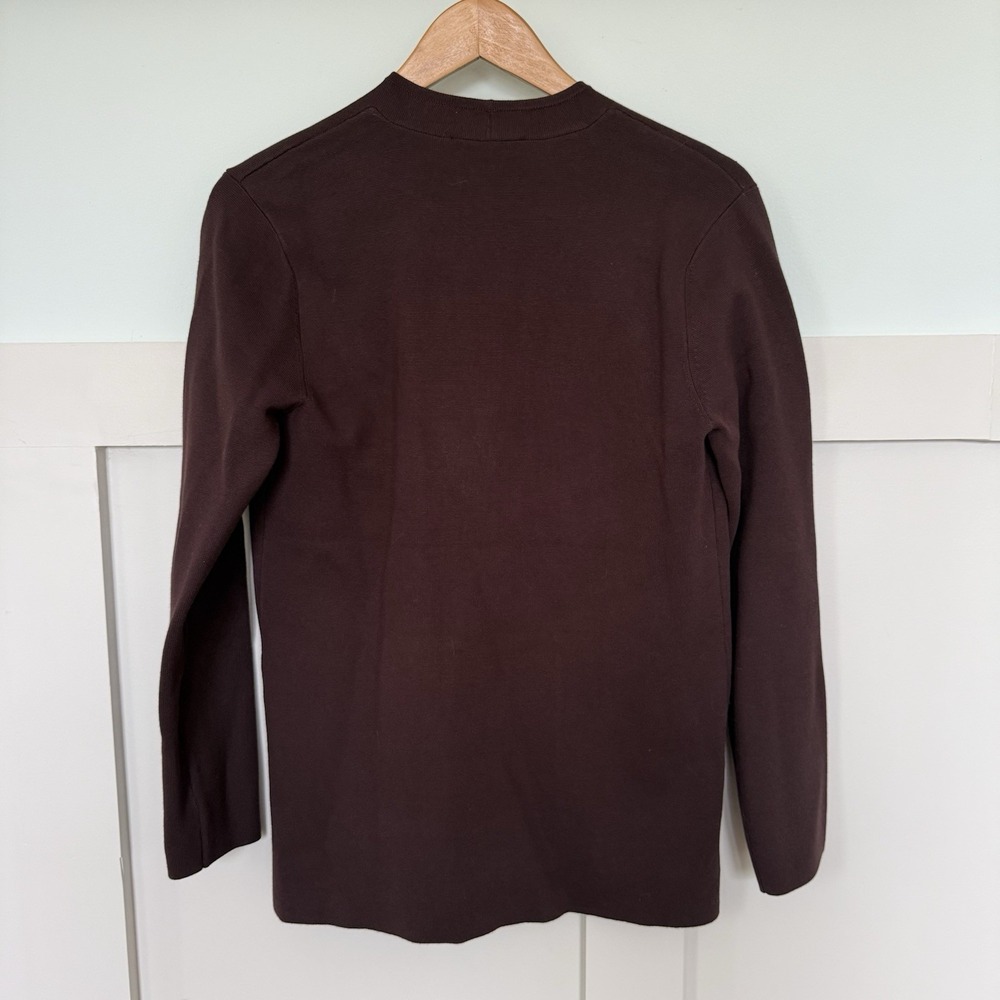 Ann Taylor Cardigan Size SM Chocolate Brown Gold Buttons Career Casual Money - Picture 3 of 8